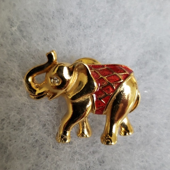 VTG Avon Elephant Enamel Rhinestone Christ… - Picture 4 of 6